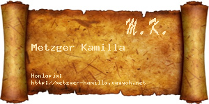 Metzger Kamilla névjegykártya